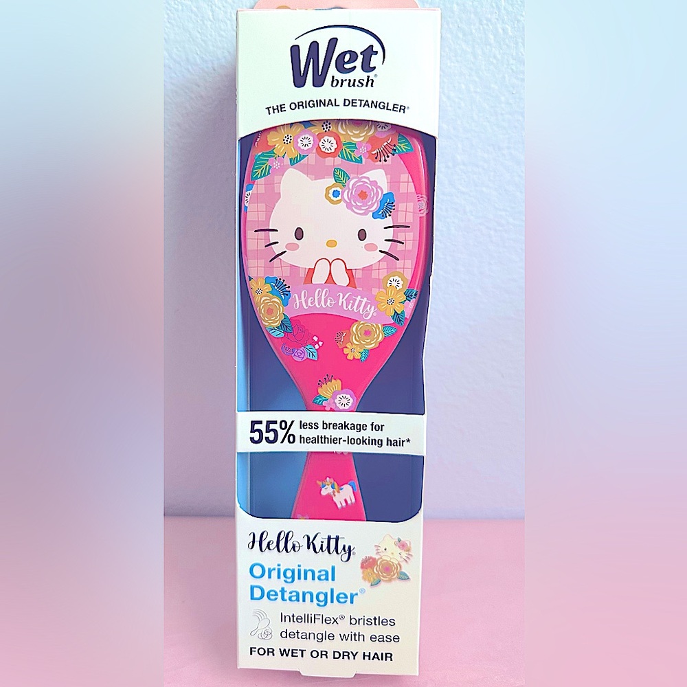 NIB Hello Kitty Wet Brush – Original Detangler Pink Floral Unicorn Edition, 2025